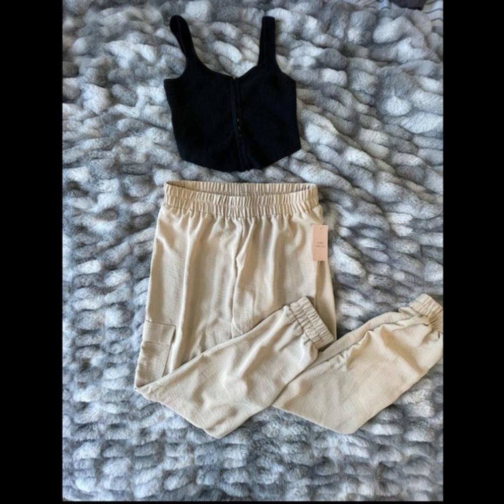 Lightweight Thin Jogger with Single Side Pocket in Khaki-Size L